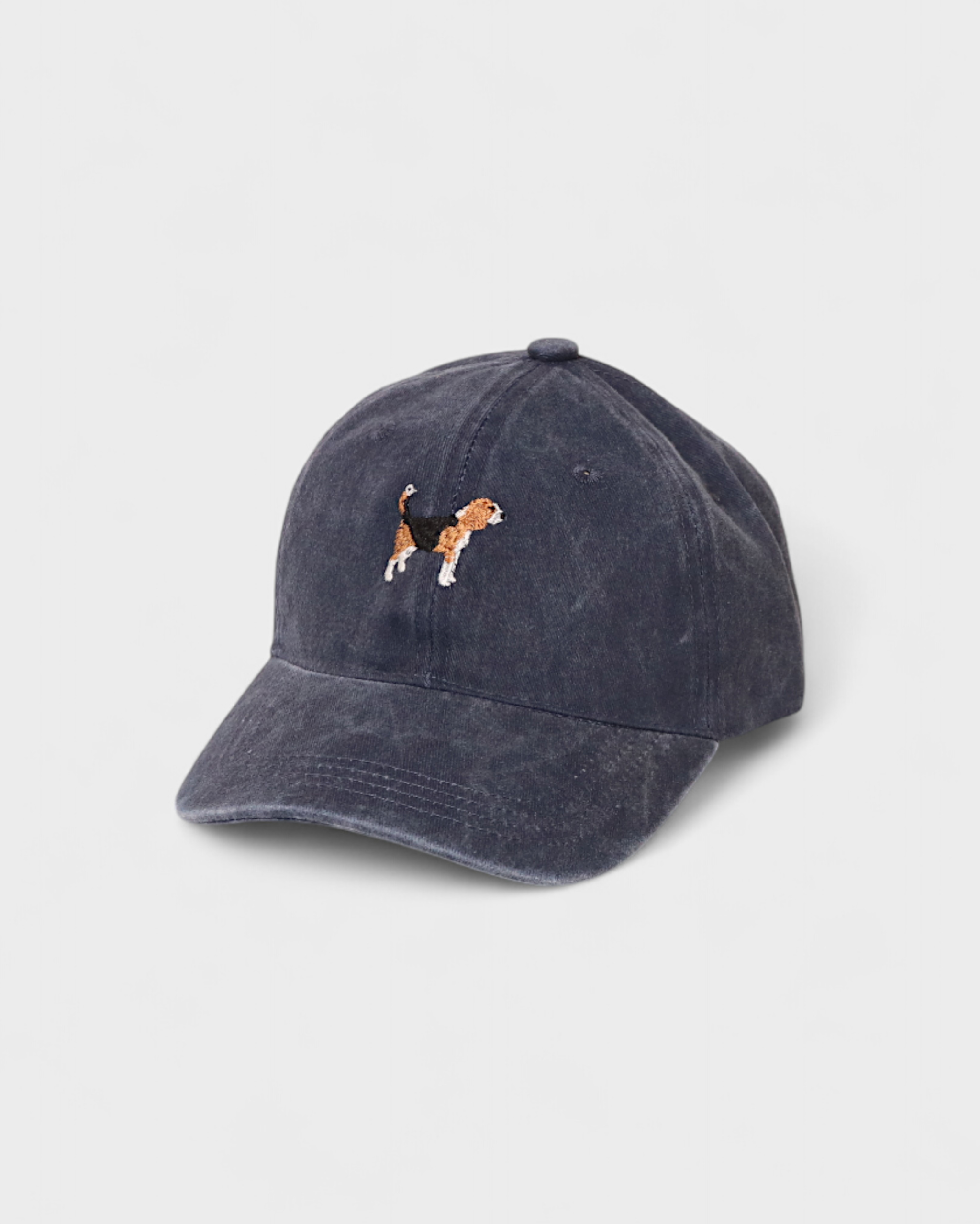French Bulldog personalised hat with embroidered design on washed cotton.
