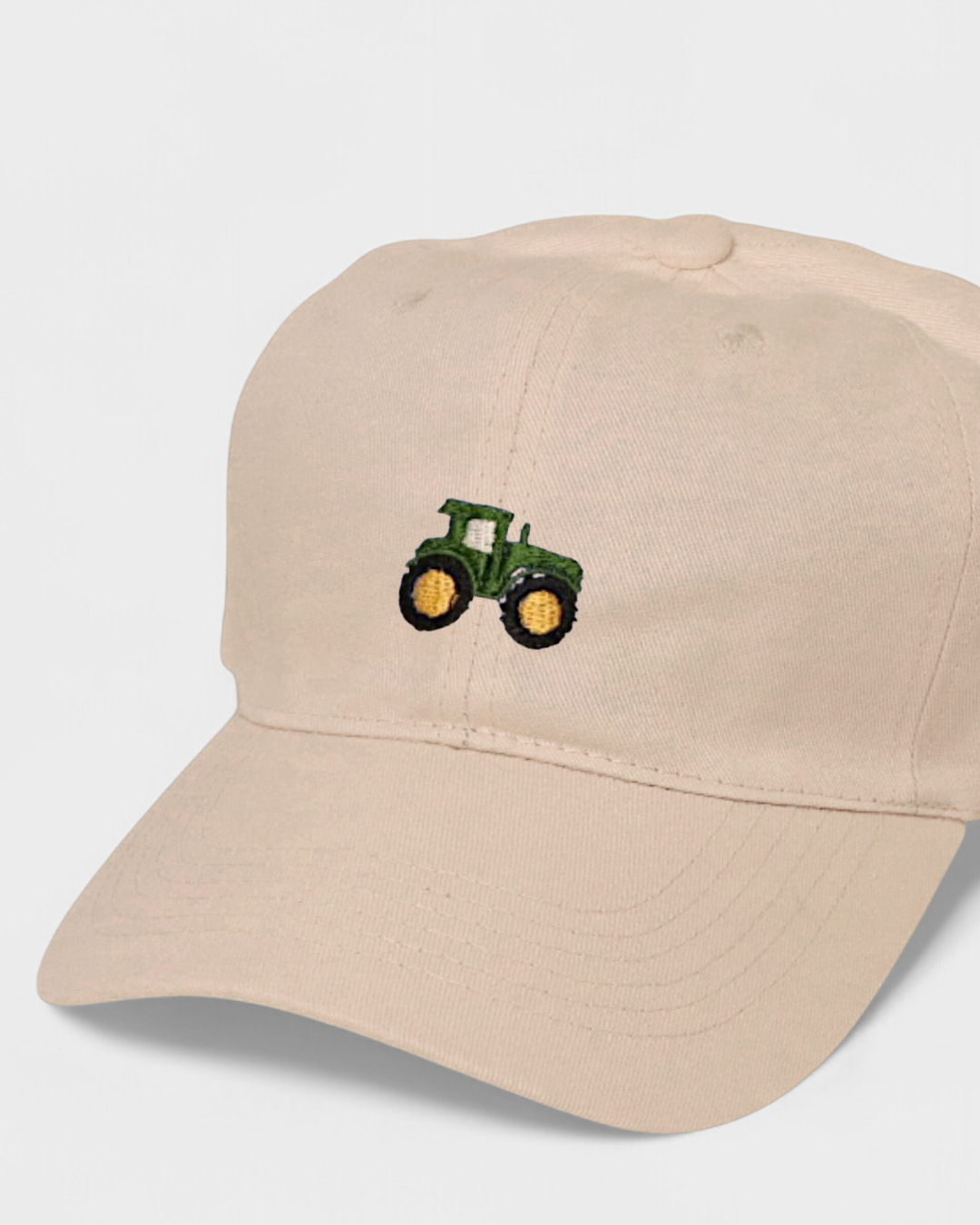 Tractor Personalised Hat with embroidery design on front and custom text option on back.