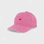 Love Heart Personalised Hat with front heart embroidery and custom back text.