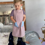 Kids Pink Linen Apron