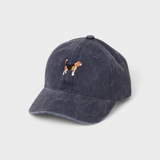 French Bulldog personalised hat with embroidered design on washed cotton.