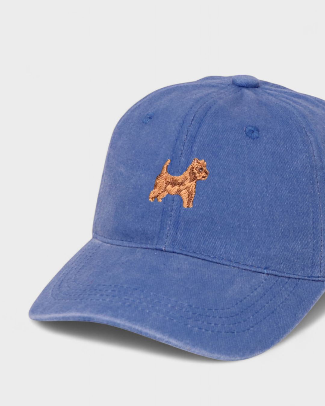 Blue Australian Terrier personalised baseball hat with embroidered dog design on front