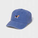 Beagle Personalised Hat with embroidered Beagle design on front, 100% washed cotton, baseball fit.