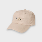 Beige Bees Personalised Hat with embroidered bees and honeycomb design, made of 100% washed cotton, classic baseball fit.