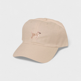 Chihuahua personalised hat with embroidered design and customizable back in washed cotton.