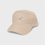 Dalmatian personalised hat with hand-drawn embroidery and custom text option.