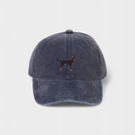 Doberman personalised hat with hand-embroidered Dobermann Pinscher design on washed cotton baseball cap