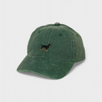 Green Bengal Personalised Hat with hand-embroidered Rottweiler design on front, made of 100% washed cotton in classic baseball fit