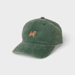 Green washed cotton Australian Terrier personalised hat with embroidered dog design on front