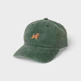 Green washed cotton Australian Terrier personalised hat with embroidered dog design on front