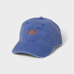 Blue washed cotton baseball hat with embroidered Australian Terrier design and personalized embroidery option