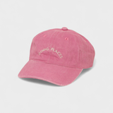Places Personalised Hat in pink with embroidered "GOING PLACES" text, made of 100% washed cotton, baseball fit.