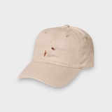 Beige Jack Russell personalised baseball hat with embroidered Jack Russell Terrier design on front made of 100% washed cotton.