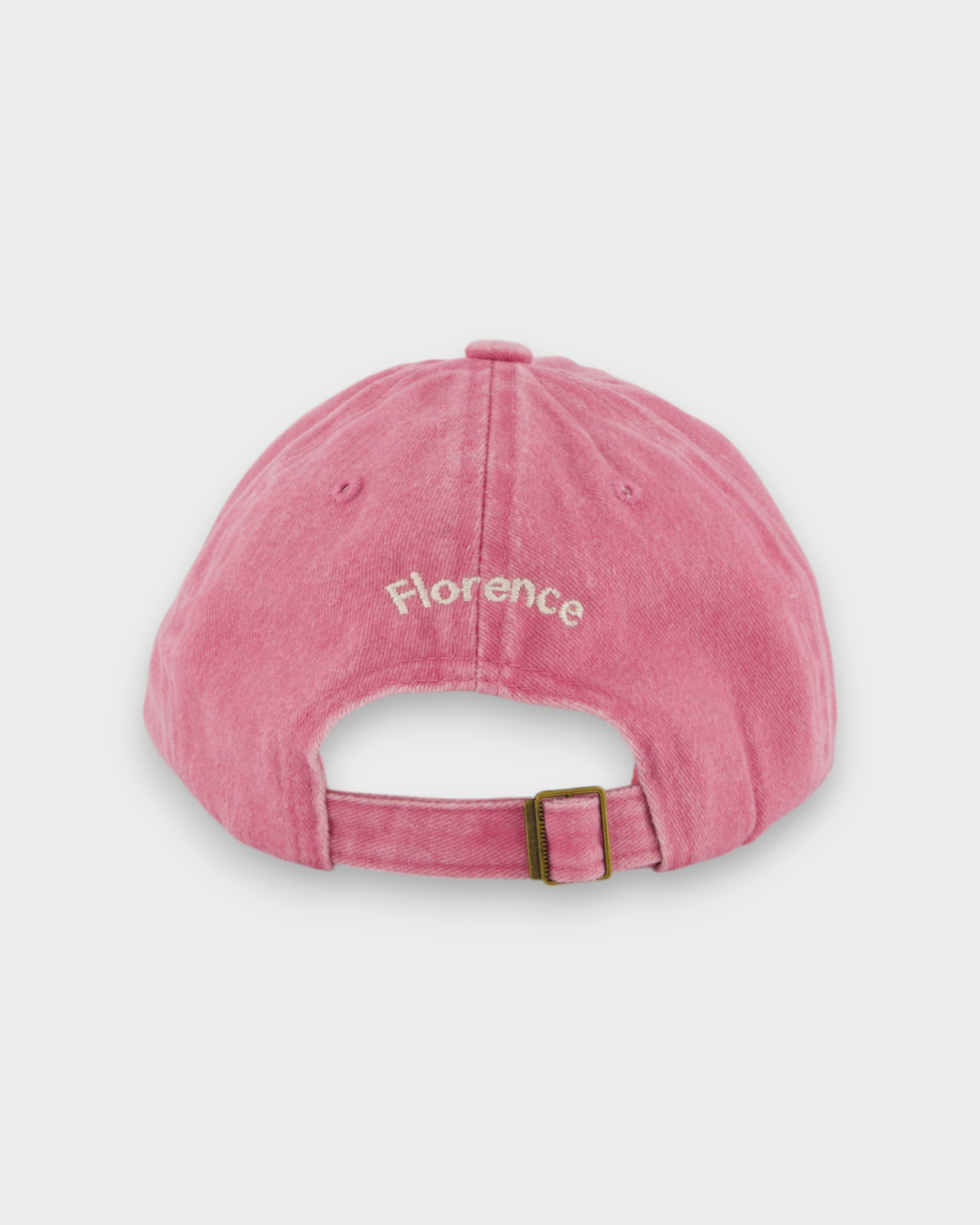 Pink Labradoodle personalised hat with custom embroidery on the back, made of 100% washed cotton.