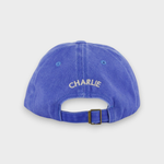 Blue Jack Russell personalised hat with embroidered name "CHARLIE" on the back adjustable strap baseball cap