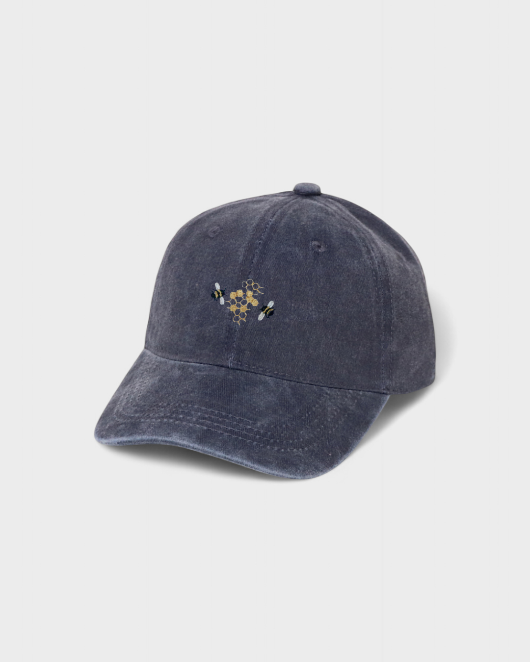 Bees personalised hat with embroidered design, classic baseball fit.