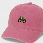 Tractor Personalised Hat with embroidery design, 100% washed cotton, baseball fit.