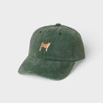 Green Shiba Inu personalised baseball hat with embroidered dog design on front