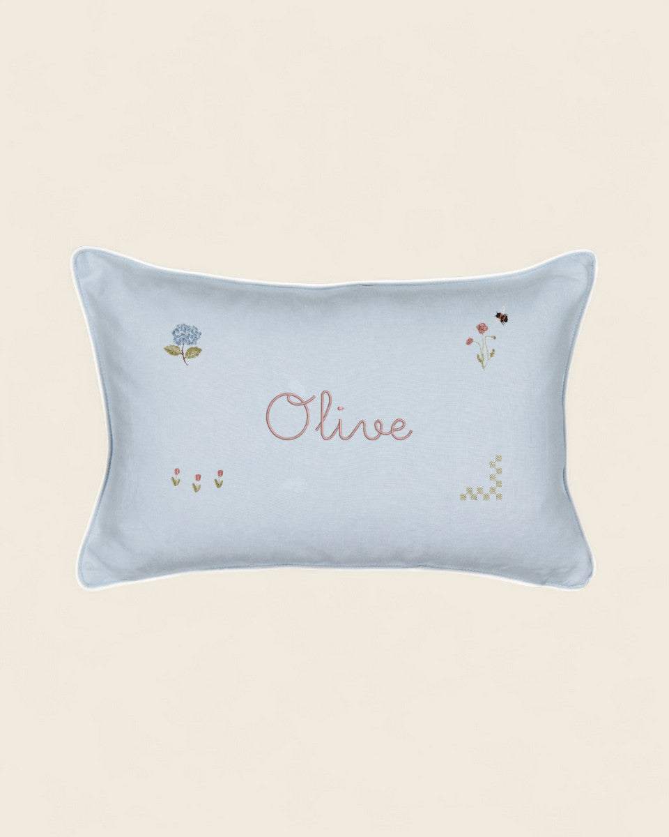 Botanical Linen Cushion - Namesake Embroidery Studio