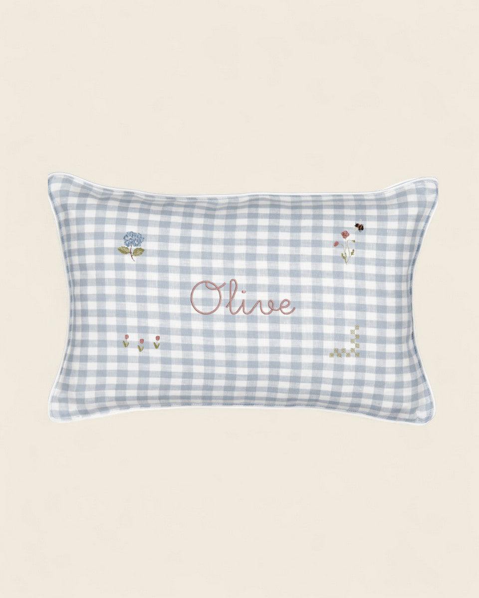 Botanical Linen Cushion - Namesake Embroidery Studio