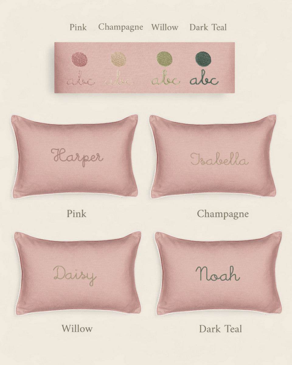 Botanical Linen Cushion - Namesake Embroidery Studio