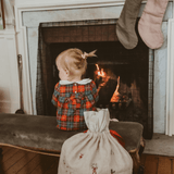 Linen Pattern Santa Sack - Namesake Embroidery Studio