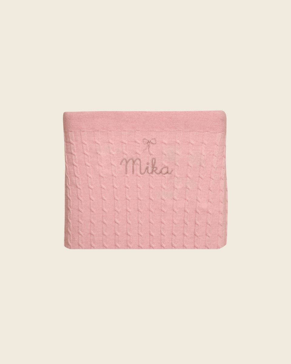 Merino Baby Blanket - Bow Design - Namesake Embroidery Studio