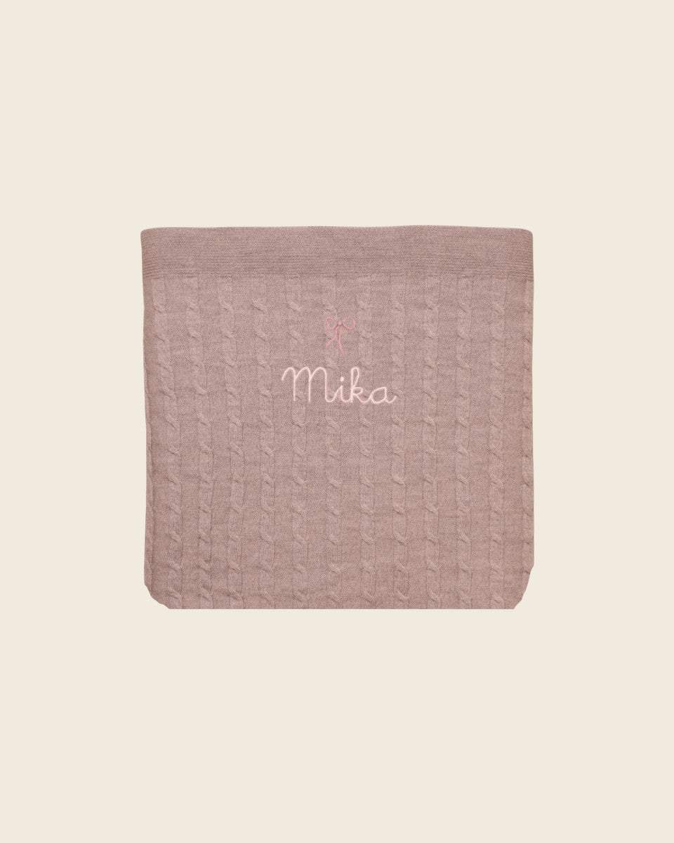 Merino Baby Blanket - Bow Design - Namesake Embroidery Studio
