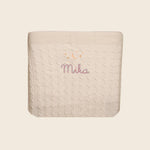 Merino Baby Blanket - Moon & Stars Design - Namesake Embroidery Studio