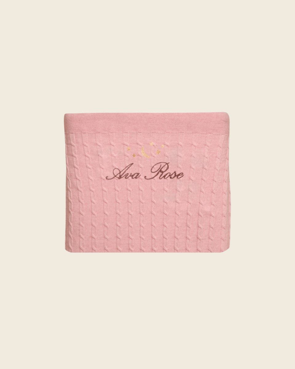 Merino Baby Blanket - Moon & Stars Design - Namesake Embroidery Studio