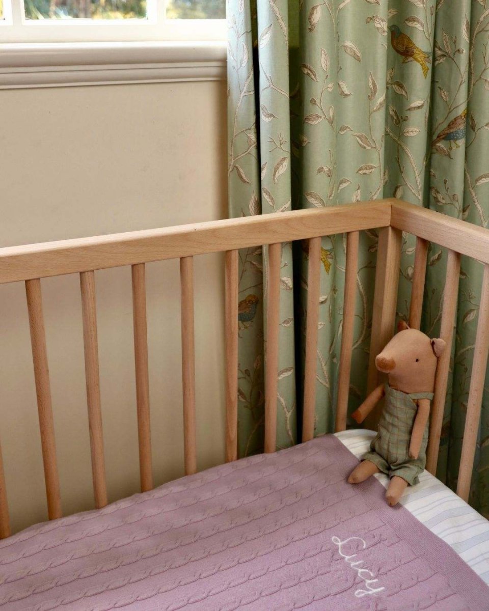 Merino Baby Blanket - Moon & Stars Design - Namesake Embroidery Studio