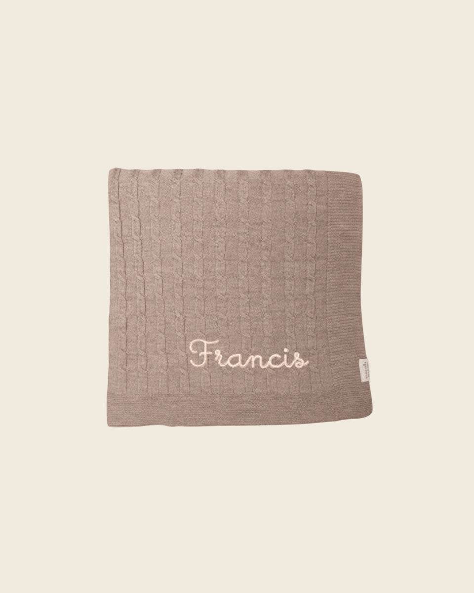 Merino Baby Blanket - Name Only - Namesake Embroidery Studio