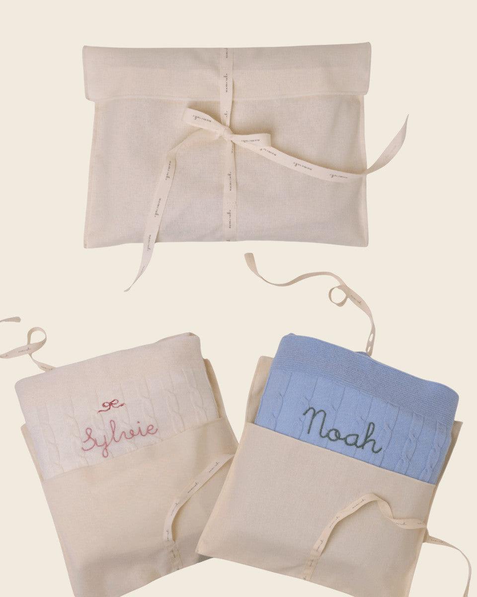 Merino Baby Blanket - Name Only - Namesake Embroidery Studio