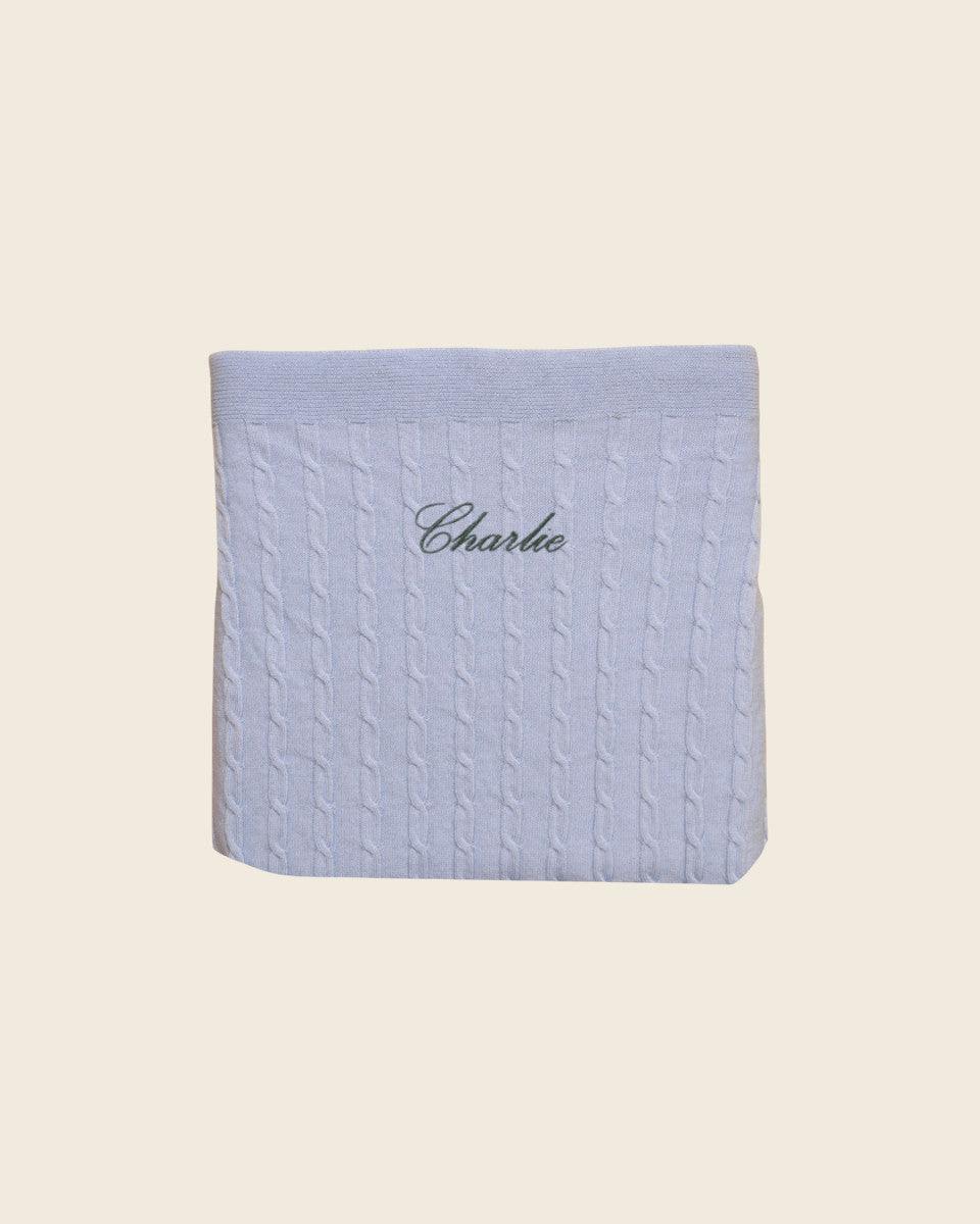Merino Baby Blanket - Name Only - Namesake Embroidery Studio