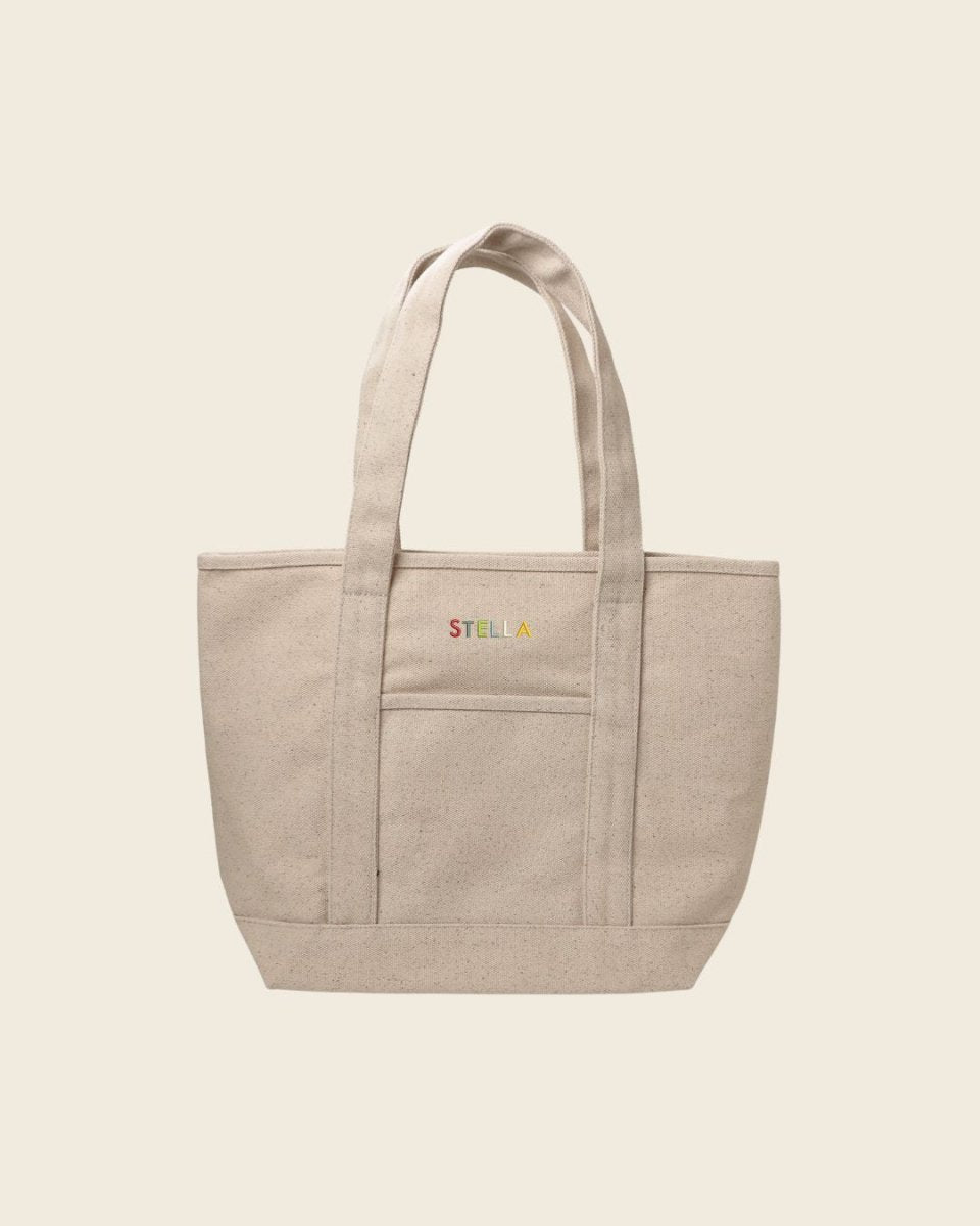 Multi Colour Name Tote Bag - Namesake Embroidery Studio