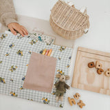 Personalised Chair Bag - Floral Gingham - Namesake Embroidery Studio