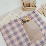 Personalised Chair Bag - Pink & Purple Gingham - Namesake Embroidery Studio