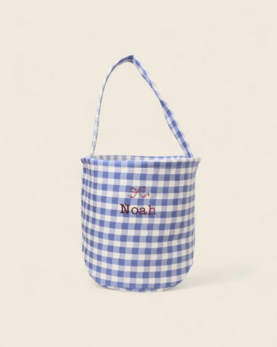 Personalised Storage Bucket - Bow - Namesake Embroidery Studio