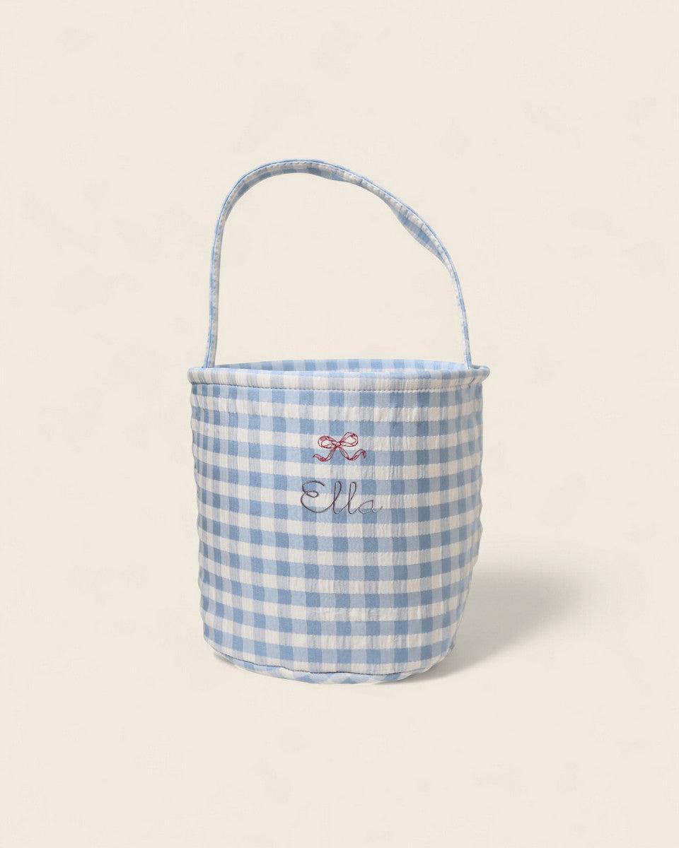 Personalised Storage Bucket - Bow - Namesake Embroidery Studio