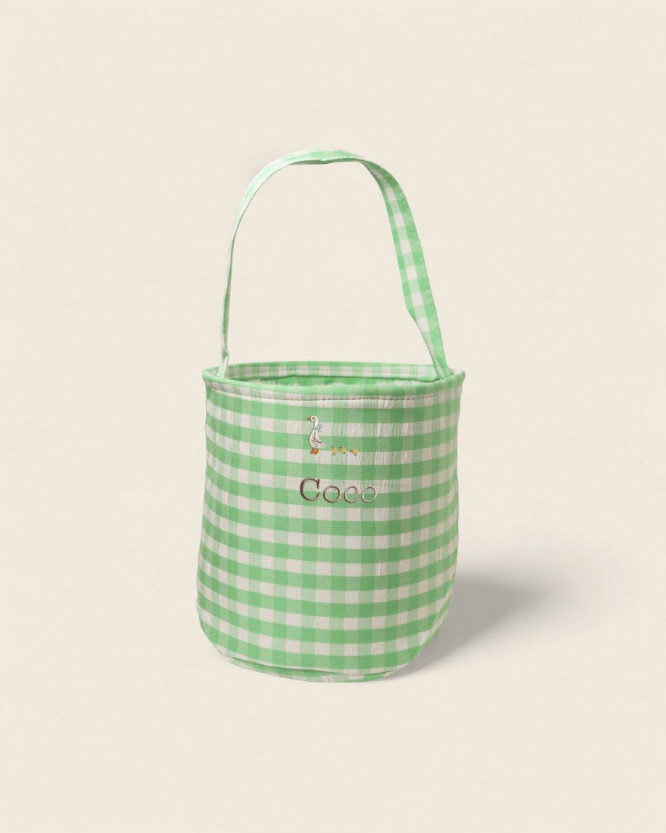 Personalised Storage Bucket - Mother Goose - Namesake Embroidery Studio