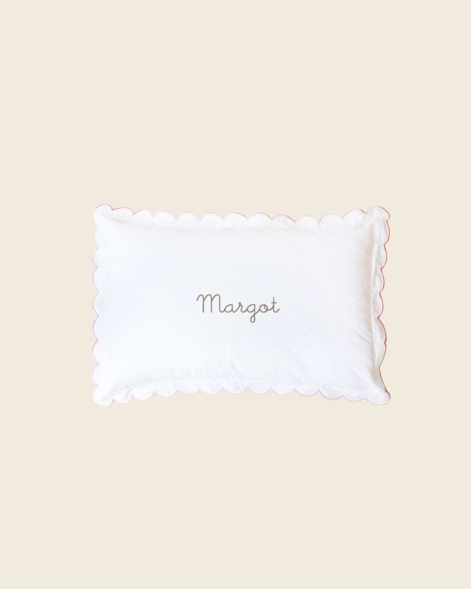 Pillowcase - Pink Scalloped Edge - Namesake Embroidery Studio