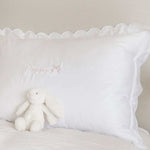 Pillowcase - White Scalloped Edge - Namesake Embroidery Studio