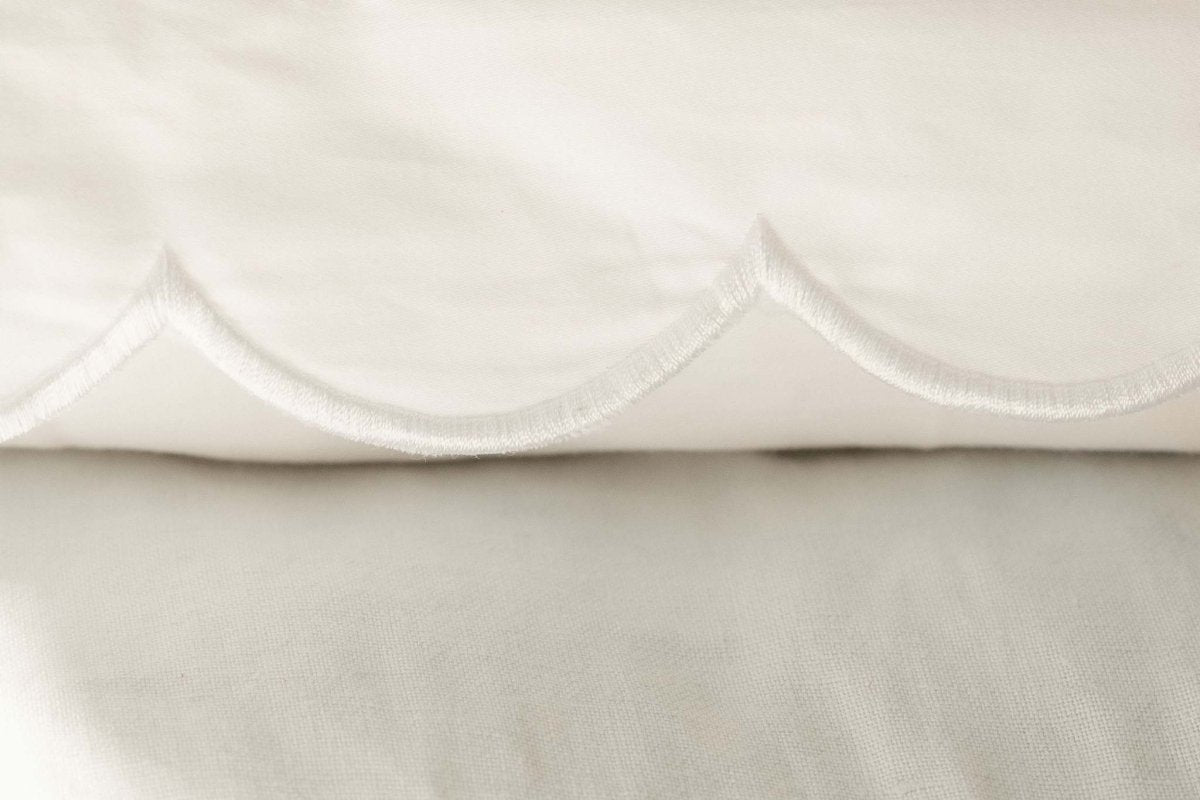 Pillowcase - White Scalloped Edge - Namesake Embroidery Studio