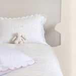 Pillowcase - White Scalloped Edge - Namesake Embroidery Studio