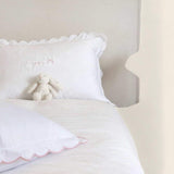 Pillowcase - White Scalloped Edge - Namesake Embroidery Studio
