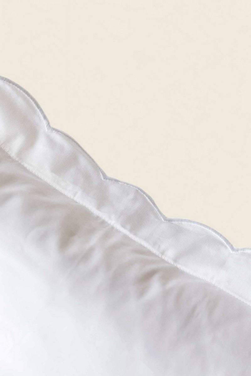 Pillowcase - White Scalloped Edge - Namesake Embroidery Studio