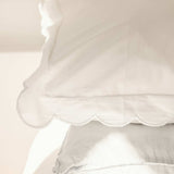 Pillowcase - White Scalloped Edge - Namesake Embroidery Studio