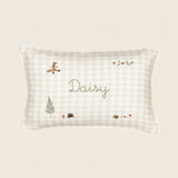 Woodland Friendly Fox Keepsake Linen Cushion - Namesake Embroidery Studio